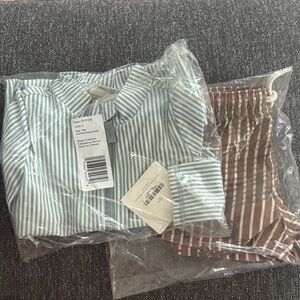 Striped Swim Suits in Blue and Brown